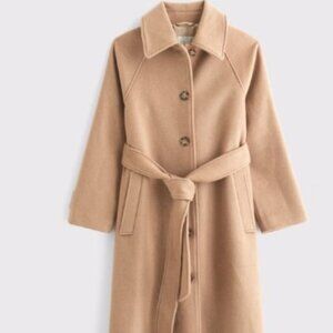 BRAND NEW WITH TAGS Size S Abercrombie & Fitch Wool-Blend Belted Coat